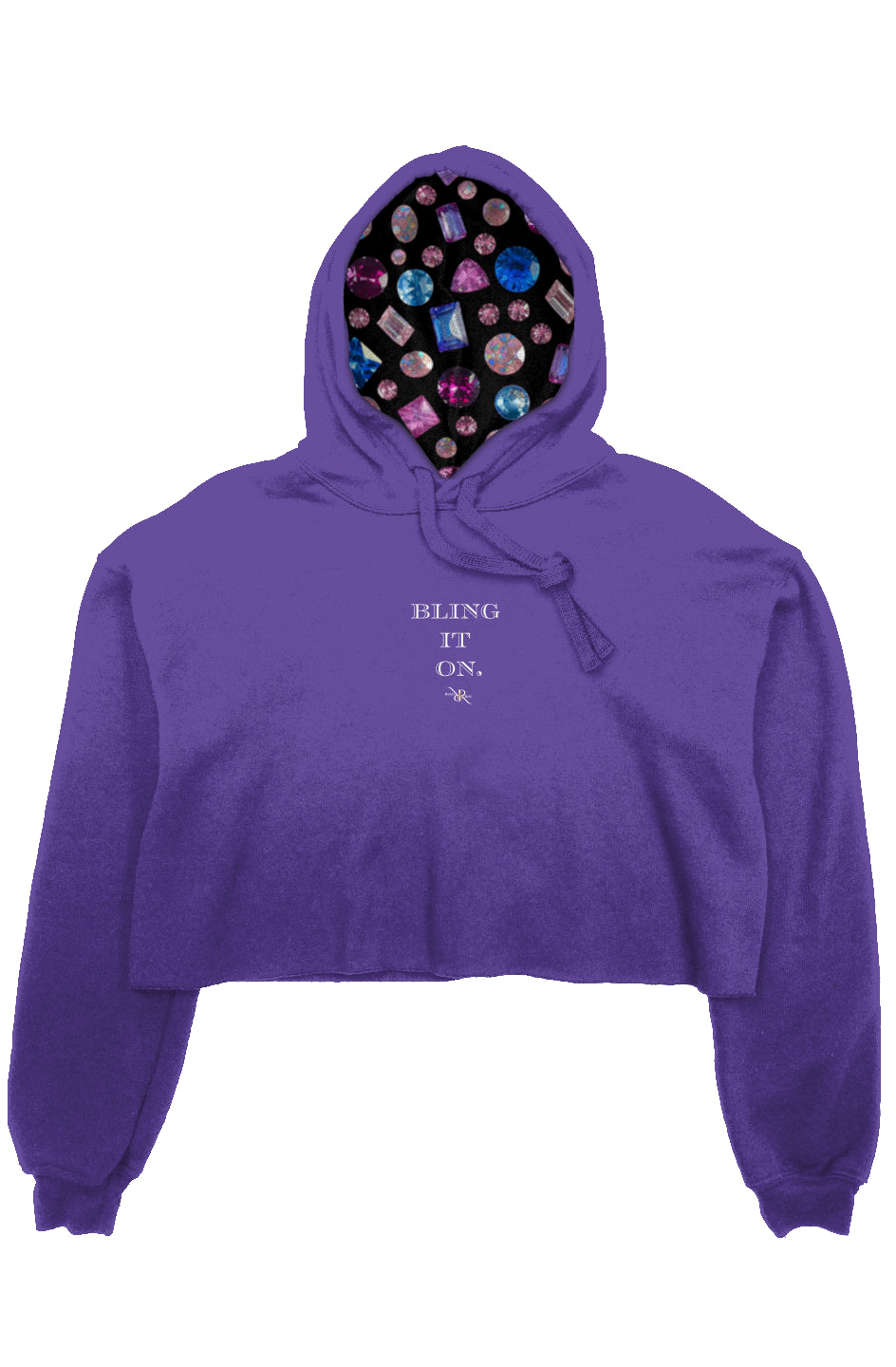 Bling it on Crop Fleece Hoodie